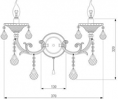 Бра Strotskis Caprice 2x40 Вт E14 платина 278/2
