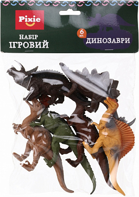 Игровой набор PIXIE динозавры 6 шт. 21х30х4 см пластик YX-PK056-3