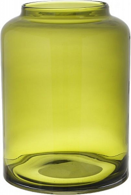 Ваза стеклянная оливковая 40х30 см Wrzesniak Glassworks