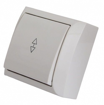 Вимикач прохідний одноклавішний UP! (Underprice) без підсвітки 10 А 220В білий 2205 WHITE