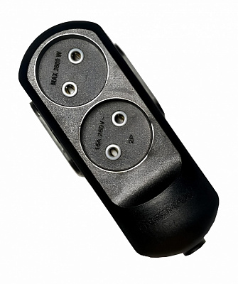 Колодка Neomax без заземлення 2 гн. без вимикача чорний NX510200