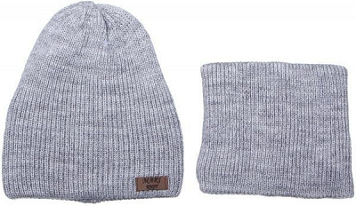 Комплект шапка + снуд Mari-Knit 0829 р.52-54 сірий