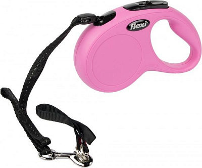 Повідець-рулетка FLEXI Classic S рожевий до 12 кг 5 м