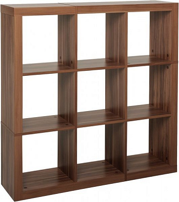Стеллаж двухсторонний Кубус МИКС 3x3 1146x1146x290 мм орех 