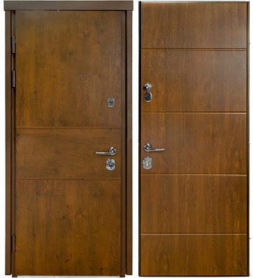 Дверь входная Булат Термо House-703 уличная дуб бронзовый 2050x950 мм левая