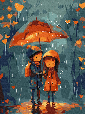 Картина за номерами Під парасолькою 30x40 см Ideyka