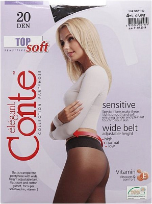 Колготки Conte TOP SOFT 20 den Grafit р. 4 графіт