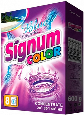 Порошок для машинной и ручной стирки SIGNUM Color 0,6 кг 