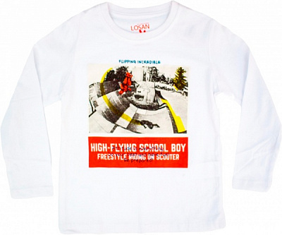 Футболка для мальчика LOSAN р.110 белый 1355 