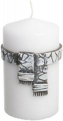 Свічка Циліндр декоративна Шарф білий 70x120 Pako-If