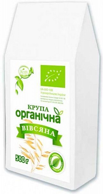 Крупа овсяная ТМ Козуб Продукт органичная в пакете 500г 4820094532265 
