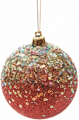 Куля новорічна Зірки 60 мм червоний 8159