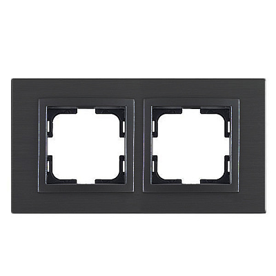 Рамка двомісна Mono Style Aluminium універсальна графіт 107-820000-161