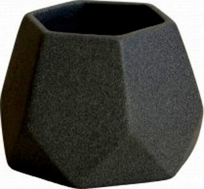 Кашпо Ориана-Запорожкерамика для суккулентов №2 фигурный черный матовый (074-2-003) 