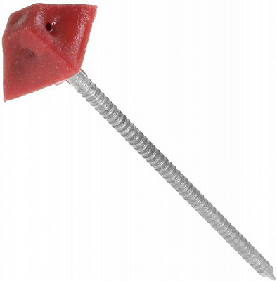 Цвяхи для бітумних хвилястих листів 3,2x70 мм 100 шт ромбоподібні білий цинк