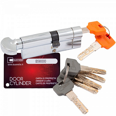 Цилиндр Buonelle 59080 40x50 ключ-вороток 90 мм полированный хром