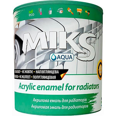 Емаль MIKS Color акрилова для радіаторів білий напівглянець 2,5л