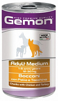 Корм GEMON Dog Medium Adult Chicen/Turkey, 1250 гр