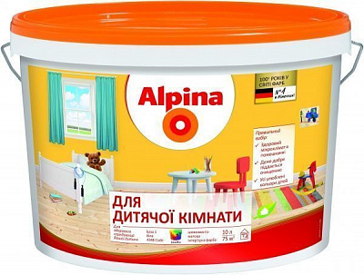 Фарба Alpina Для дитячої кімнати В1 білий 10л