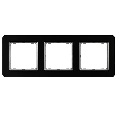 Рамка тримісна Schneider Electric Sedna Elements універсальна чорне скло SDD361803