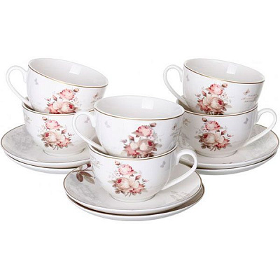 Набор для чая Flower 12 предметов на 6 персон 8779W2 Fiora