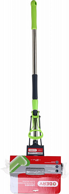 Швабра для підлоги OBERY з телескопічною ручкою і потрійним віджимом Click Sponge 27 см