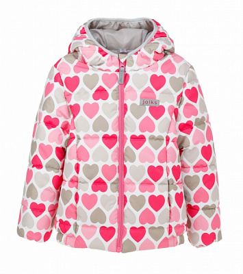 Куртка детская для девочек JOIKS Сердечка р.110 розовый KD-23 