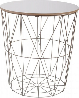 Стіл-кошик Сканді 40х40х42 см білий з золотим