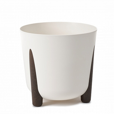 Кашпо пластикове Ламела Фріда 26х25 см круглий 8,1 л кремовий