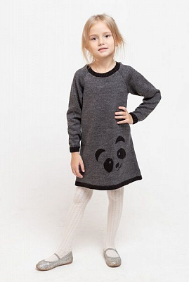 Туніка для дівчаток ART KNIT Панда р.122-128 сірий