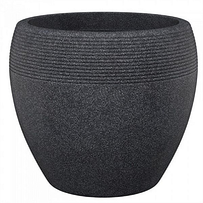 Кашпо пластикове Scheurich Lineo 30 круглий 11 л гранітно-чорний