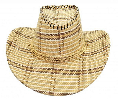 Капелюх ковбой ВП 0120 клітинка універсальний бежевий