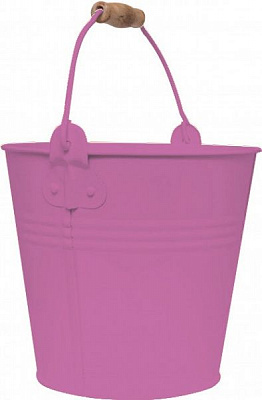 Ведерко Flor с деревянной ручкой круглый 2л розовый 