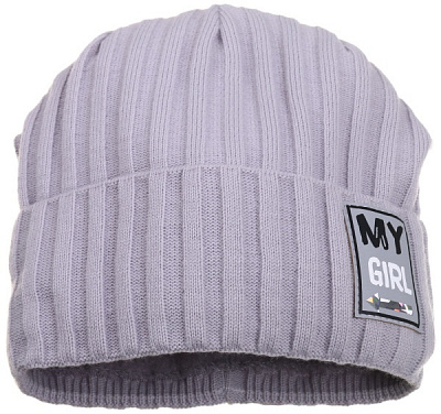 Шапочка детская для девочки Kraft+ р.52-54 серый 1835 