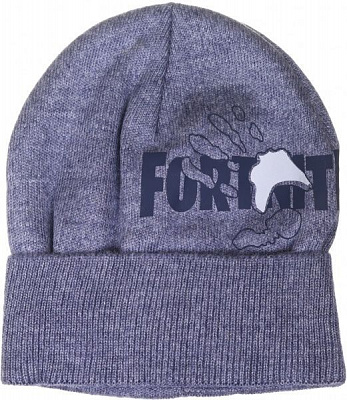 Шапочка дитяча для дівчинки Kraft+ 4417 р.52-54 синьо-сірий