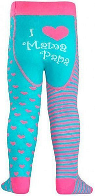 Колготки дитячі Conte-Kids TipTop 355 р.80-86 бірюзово-рожевий