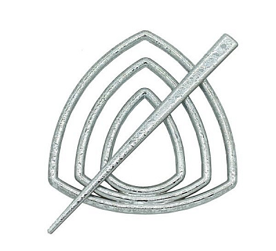 Заколка Трикутник d95 мм мокре срібло В0003-2а MISLT