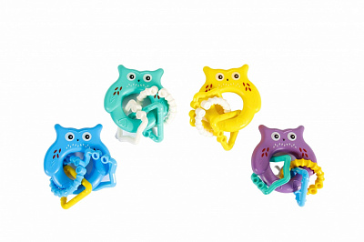 Игрушка-погремушка Lindo Сова с кольцами 1618