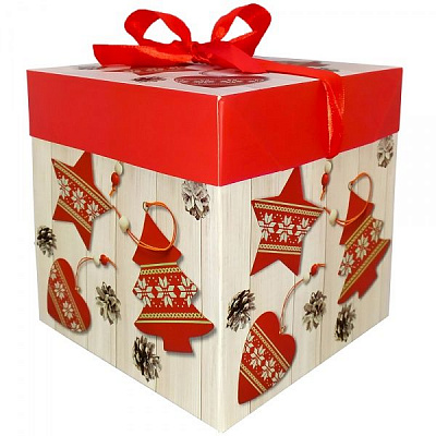 Коробка Happycom International Новогодняя сборная 20х20х20 см