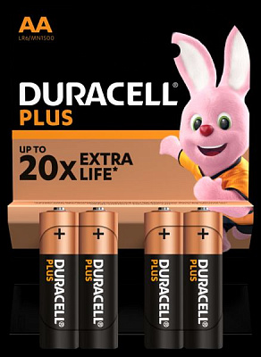Батарейки Duracell Plus LR06 AA (R6, 316) 4 шт. 