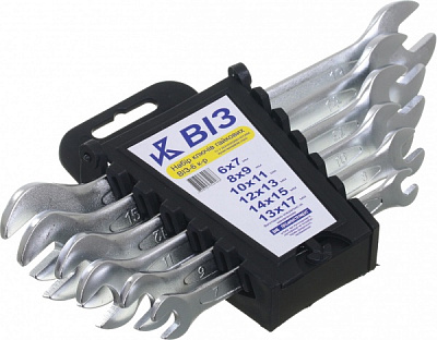 Набор ключей рожковых ВИЗ 6 шт пластиковый держатель ХШ 50547