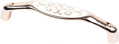 Мебельная ручка D 15134.128 44482 128 мм золото полированное/белая эмаль Bosetti Marella