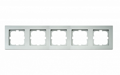Рамка пятиместная EXEN Karell горизонтальная серебро 200-100000-105