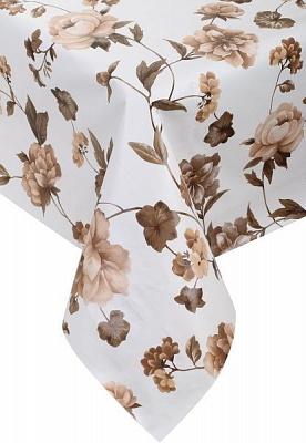 Скатертина Peony 140x240 см білий з коричневим UP! (Underprice)