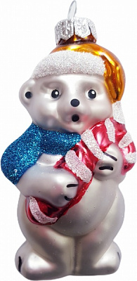 Подвеска Юріта Медведь с конфетой 54,9 мм белый 1012M