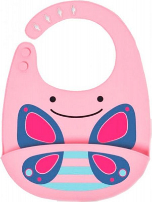 Слинявчик Skip силіконовий Hop Метелик рожевий 232202