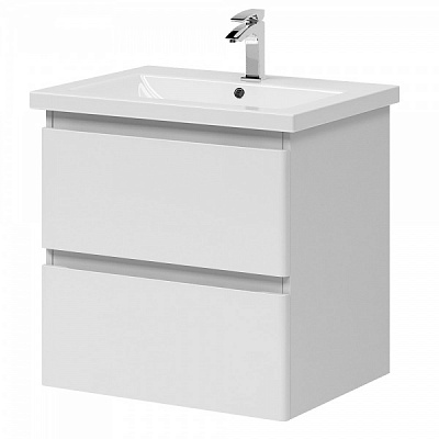 Тумба подвесная Aquarius Teffi белый с умывальником Комо 60