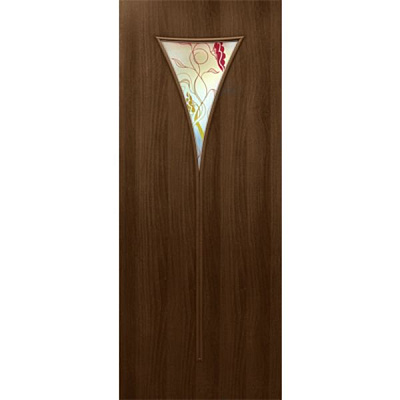 Дверь межкомнатная Рюмка 2 70 см орех стекло с рисунком СС+ФП