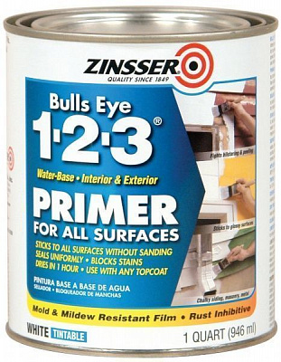 Грунтовка ZINSSER акриловая белый шелковистый мат 0,946л 1,5кг