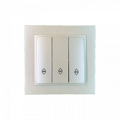 Вимикач прохідний триклавішний Mono Despina без підсвітки перлина 102-252502-108